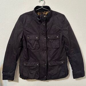 *EUC* RALPH LAUREN DENIM & SUPPLY Leopard Faux Fur Lined Utility Jacket